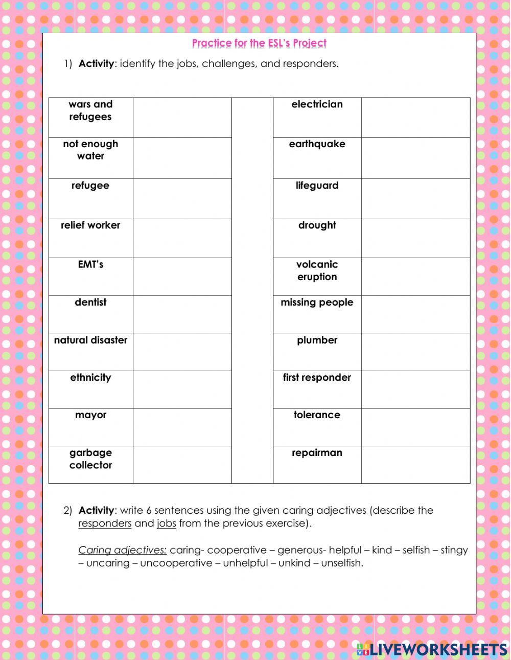 Practice for the project- Challenges