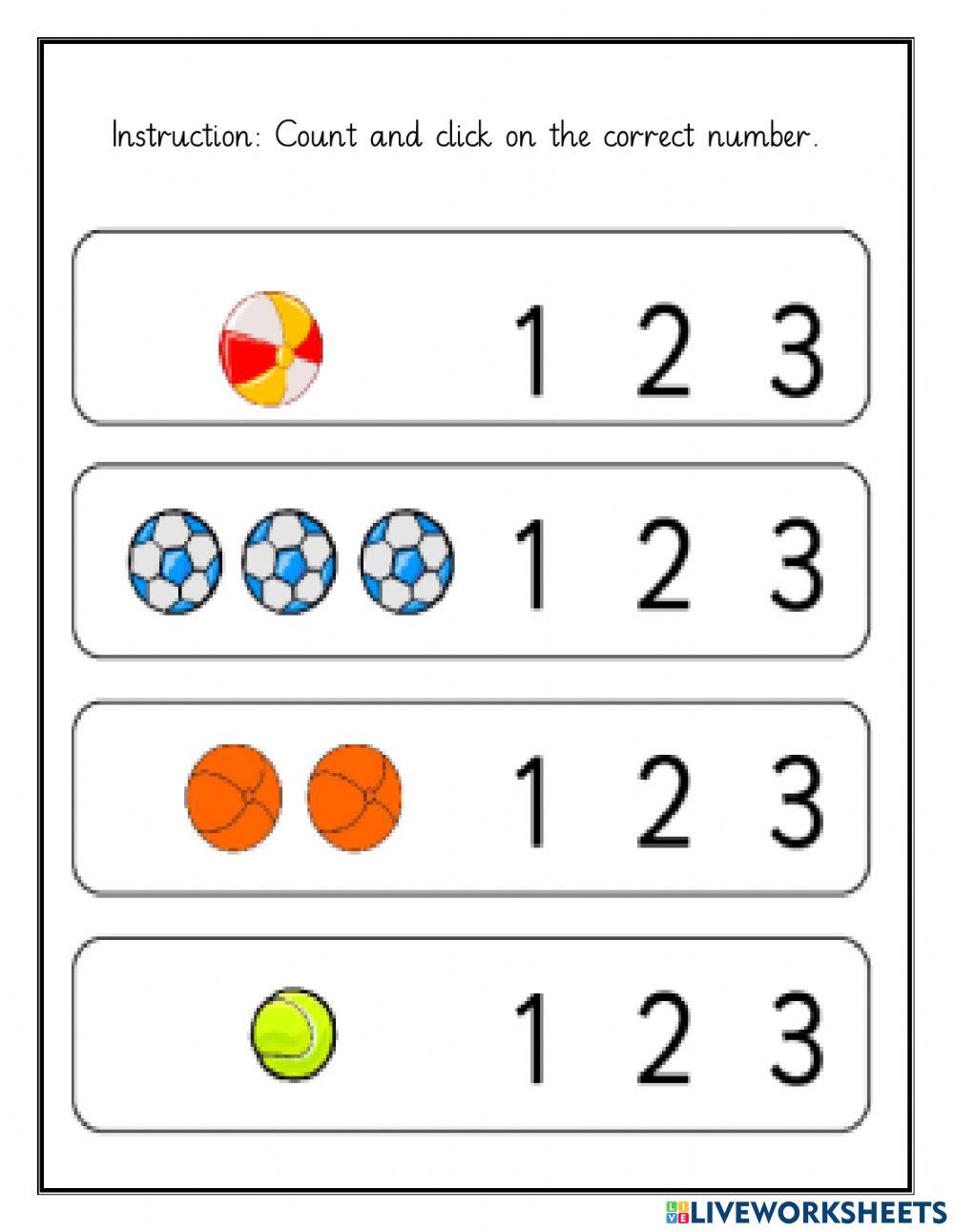 Reinforcement of number 1-2-3
