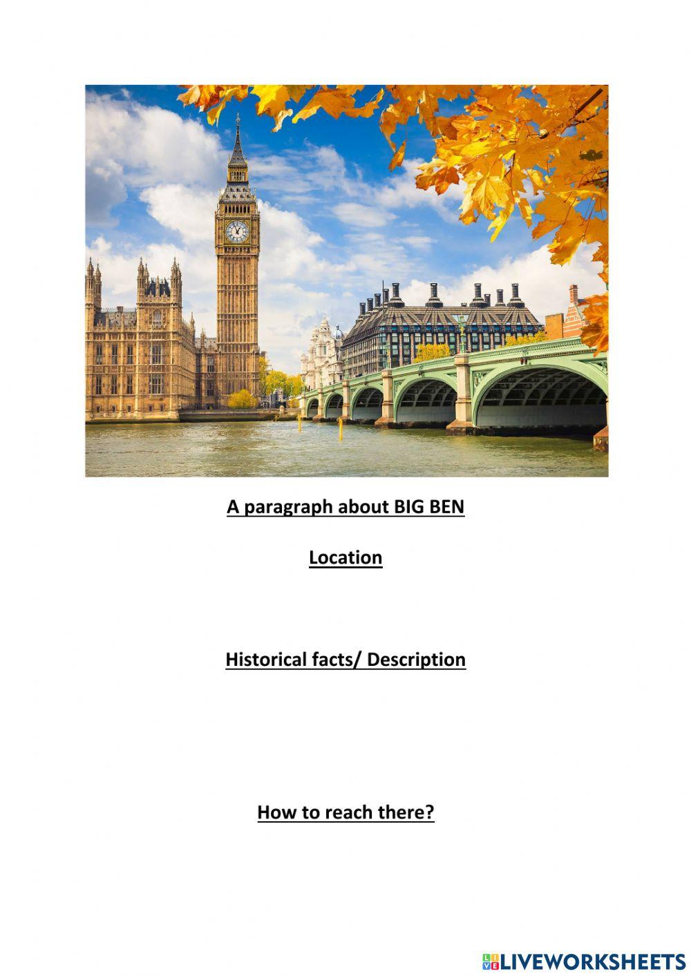 Paragraph on Big Ben Paragraph on Big Ben