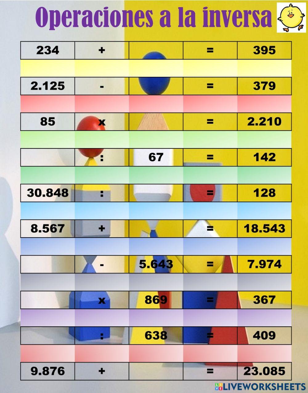 Operaciones con números naturales