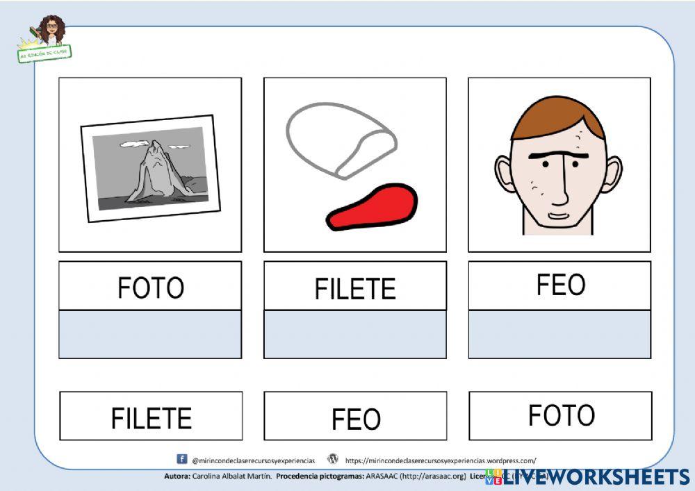 Foto, filete, feo