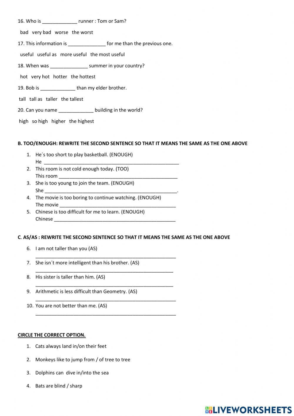 REVISION SEPTEMBER TEST - 3RD TEENS