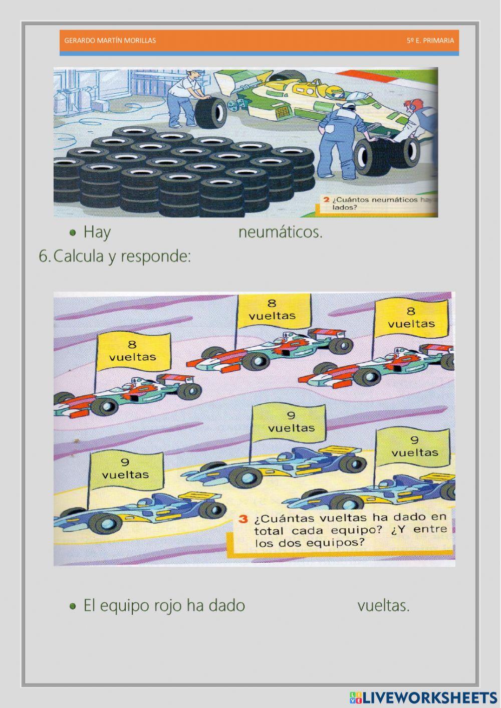 Cálculo y operaciones. Ficha 3.