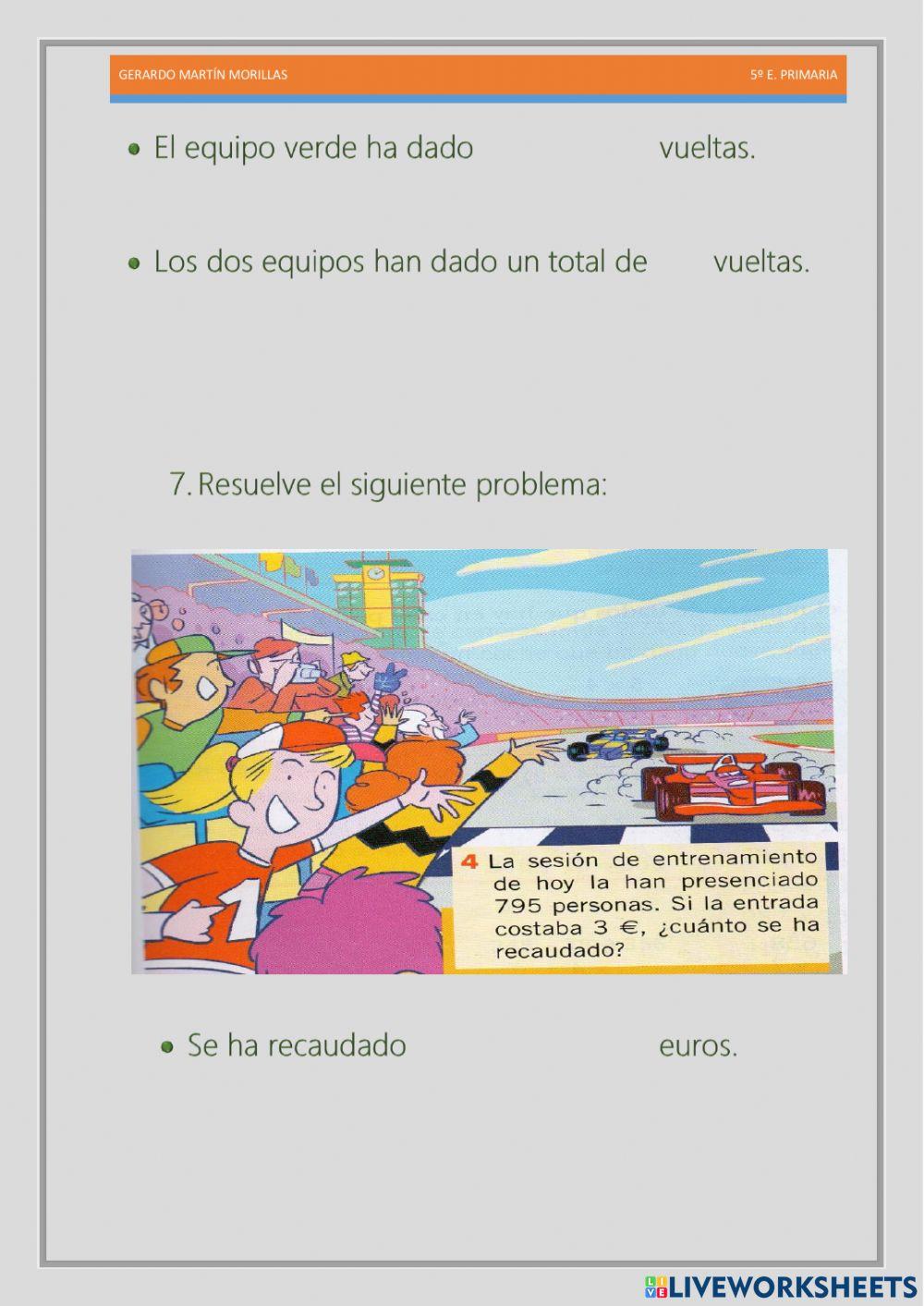 Cálculo y operaciones. Ficha 3.