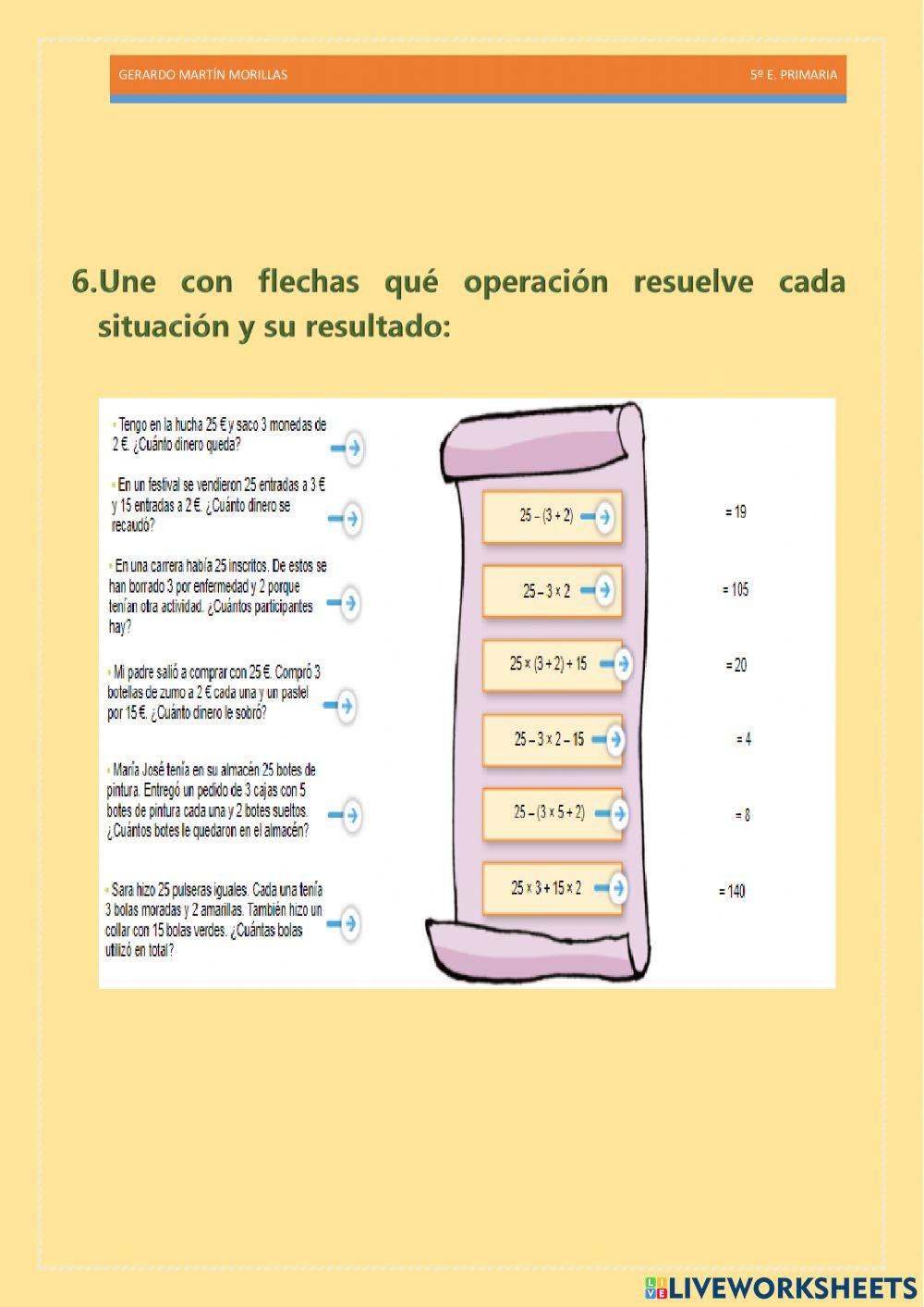 Cálculo y operaciones. Ficha 4.