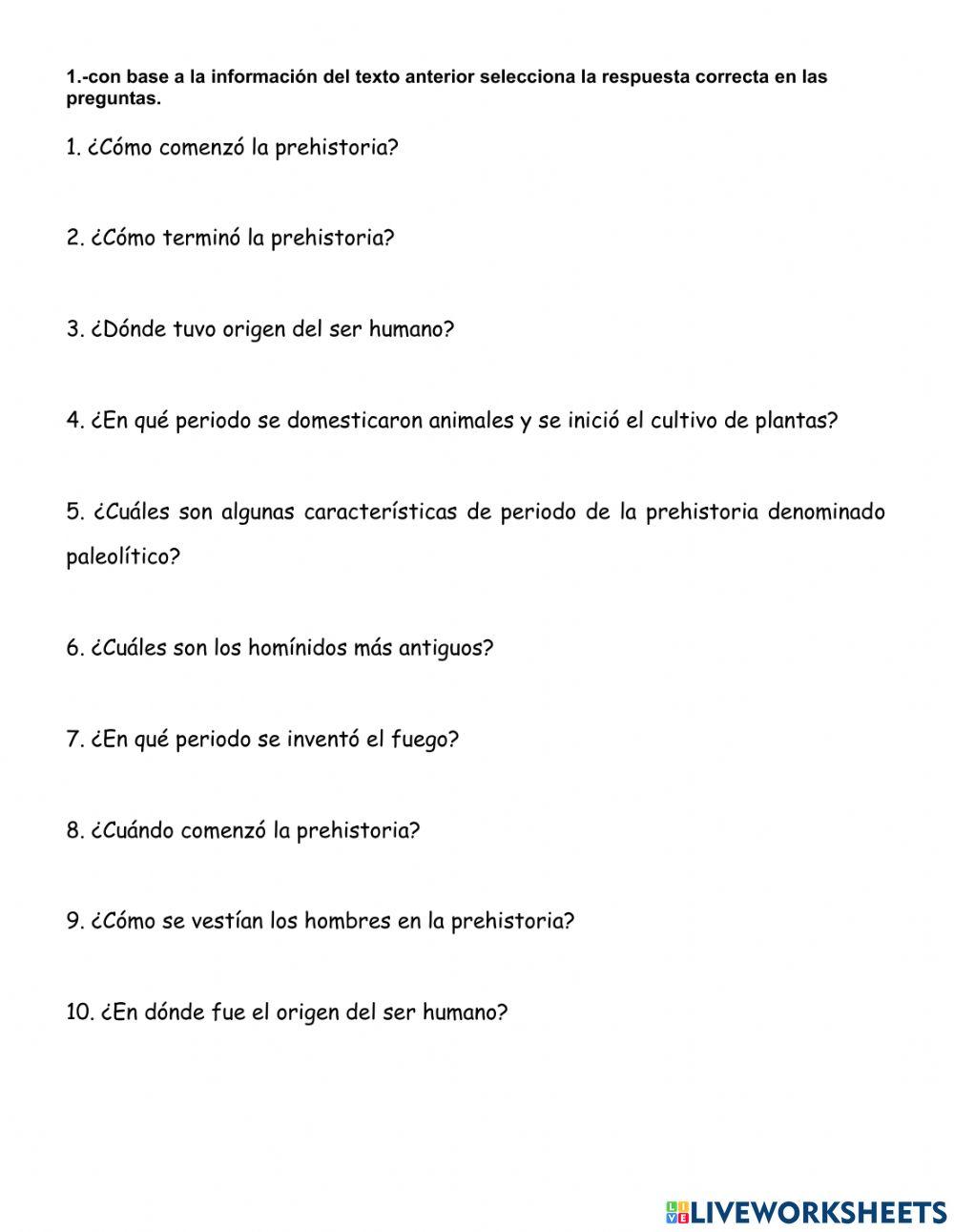 Ubicación espacial de la Prehistoria