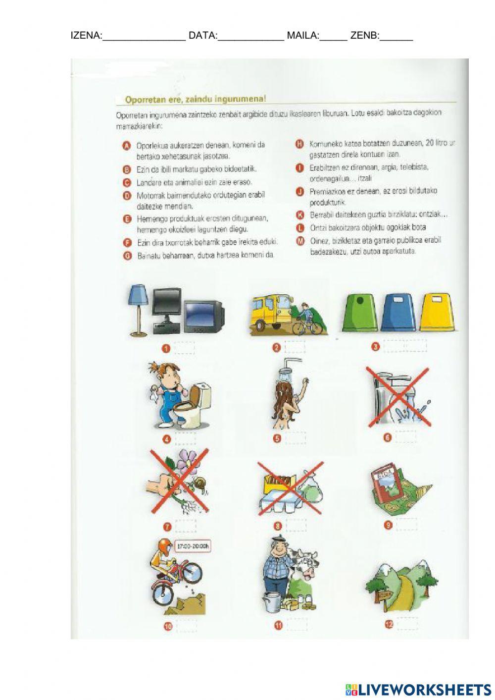 Oporretan ere, zaindu ingurumena!