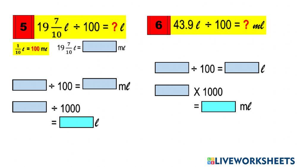 Bahagi isipadu cecair tahun 5