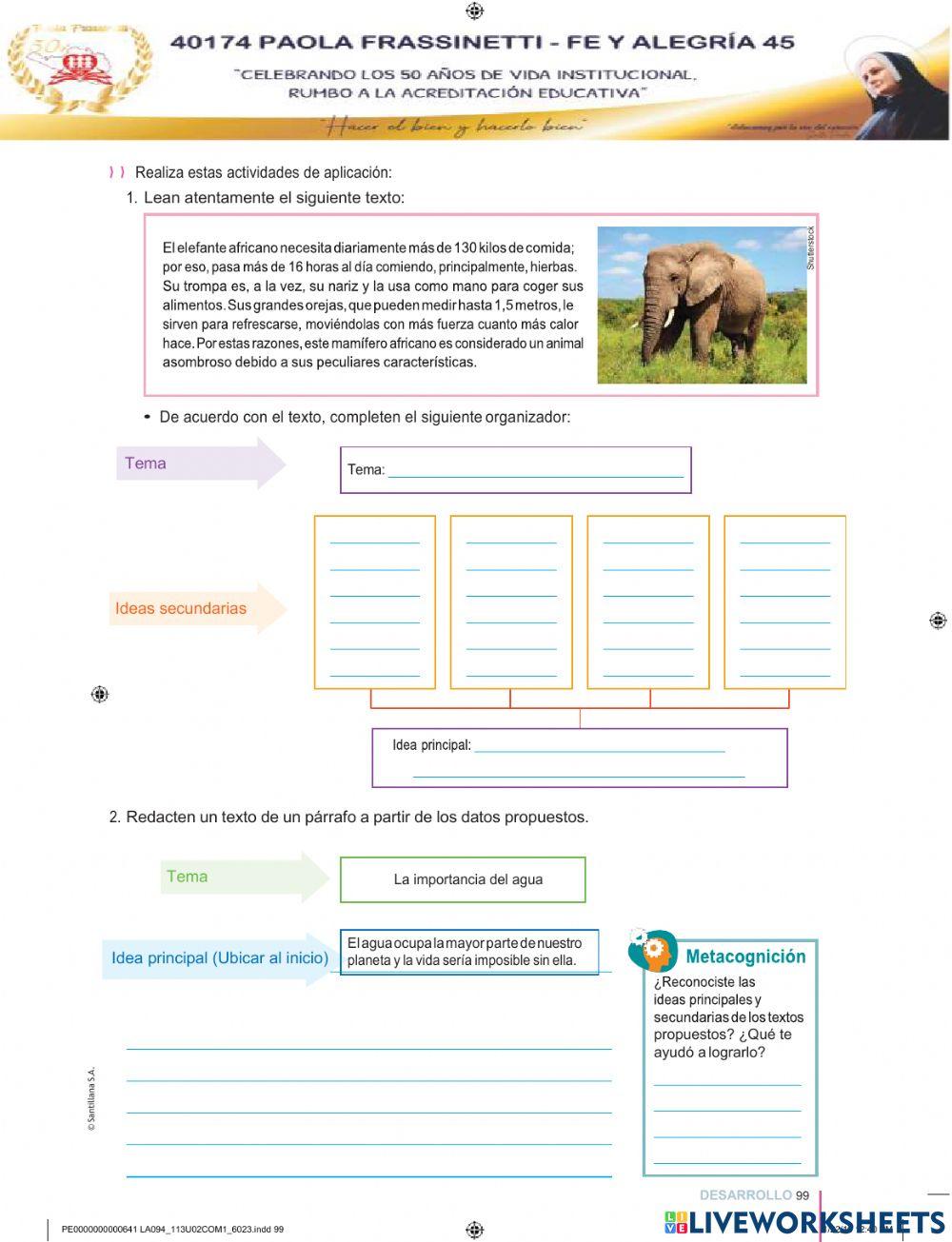 Idea principal y secundaria