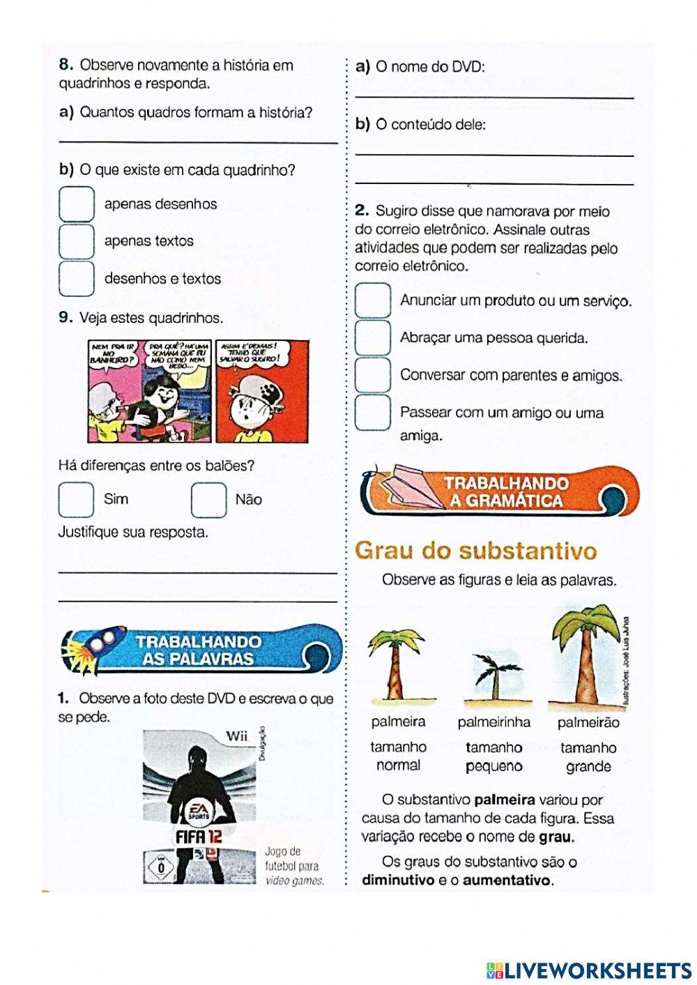 Menino Maluquinho e Grau do Substantivo