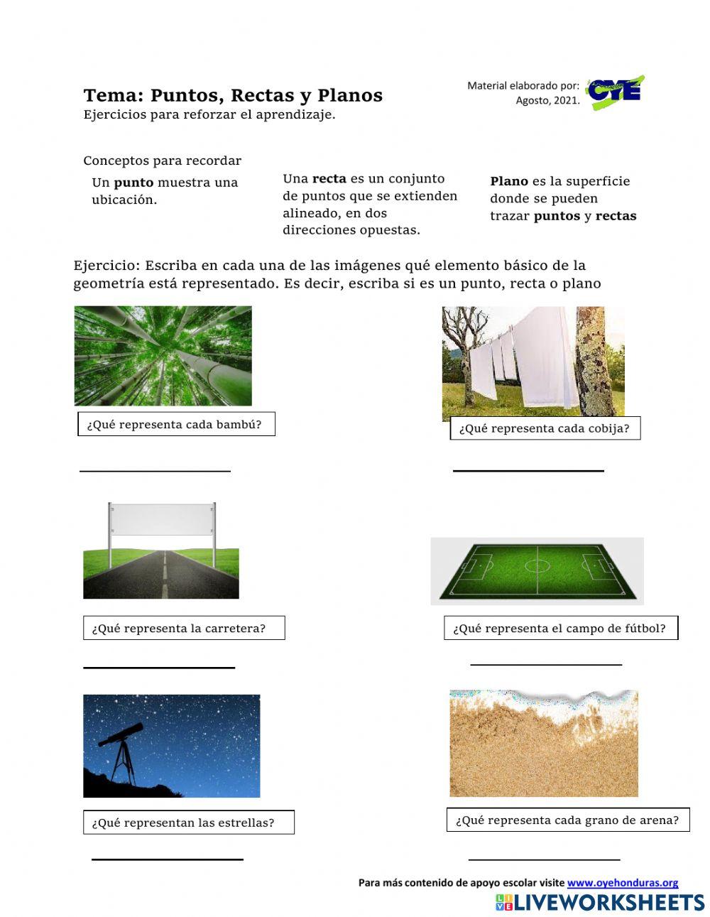 Puntos, Rectas y Planos Ejercicios OYE