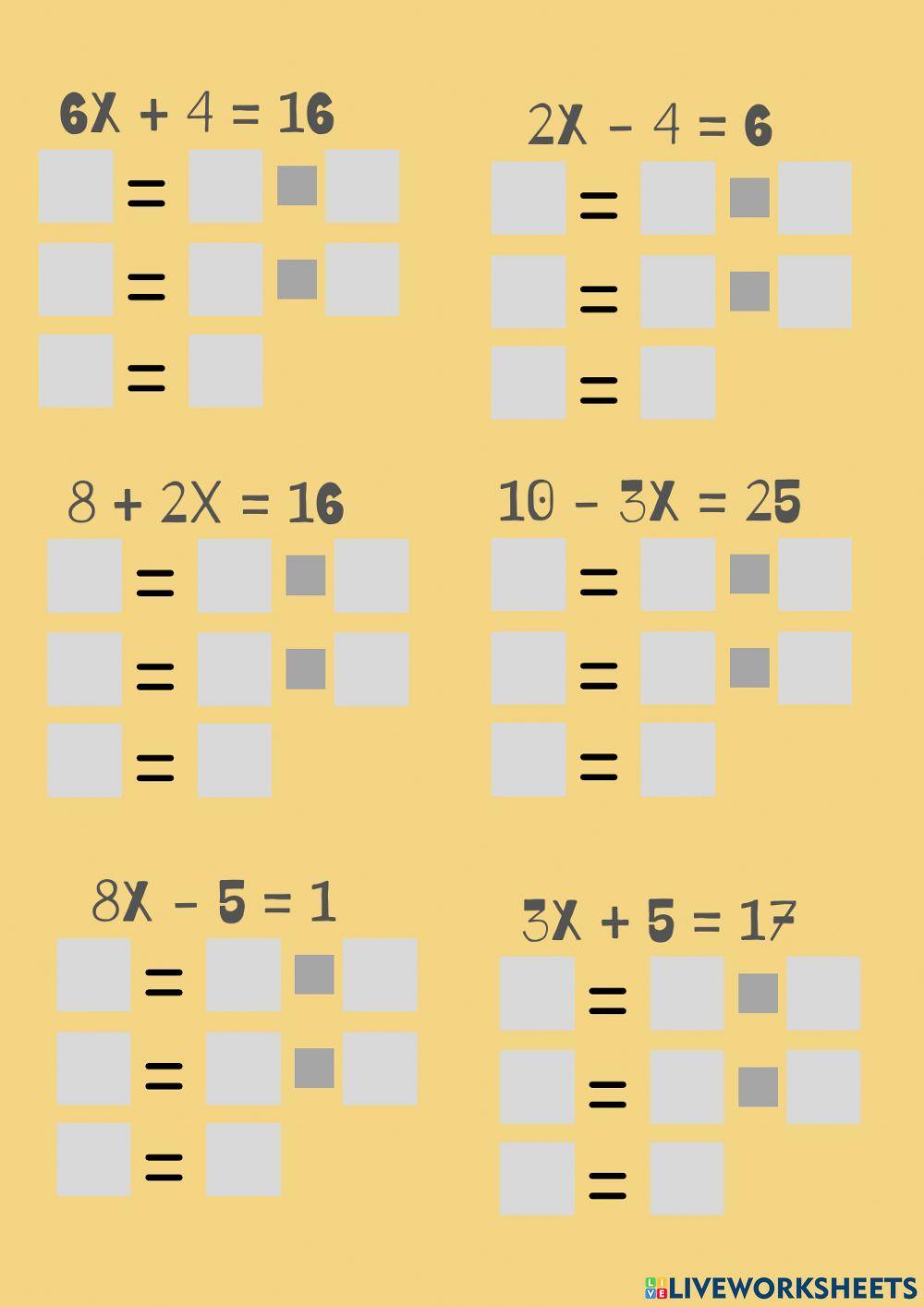 Ecuaciones de primer grado simples