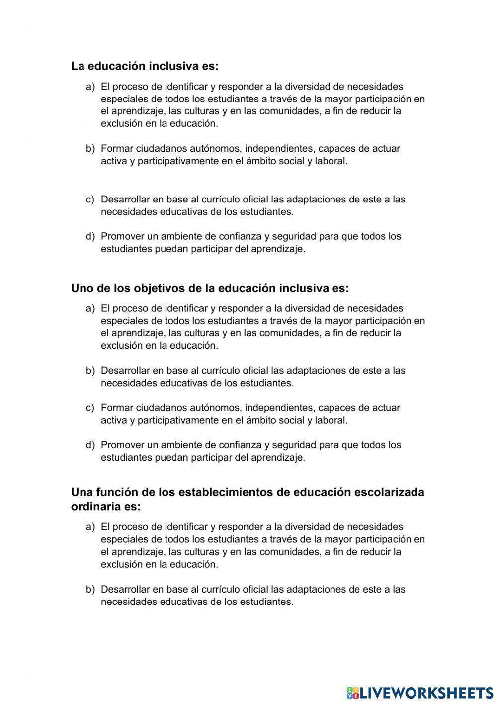 Normativa de estudiantes con  necesidades educativas especiales