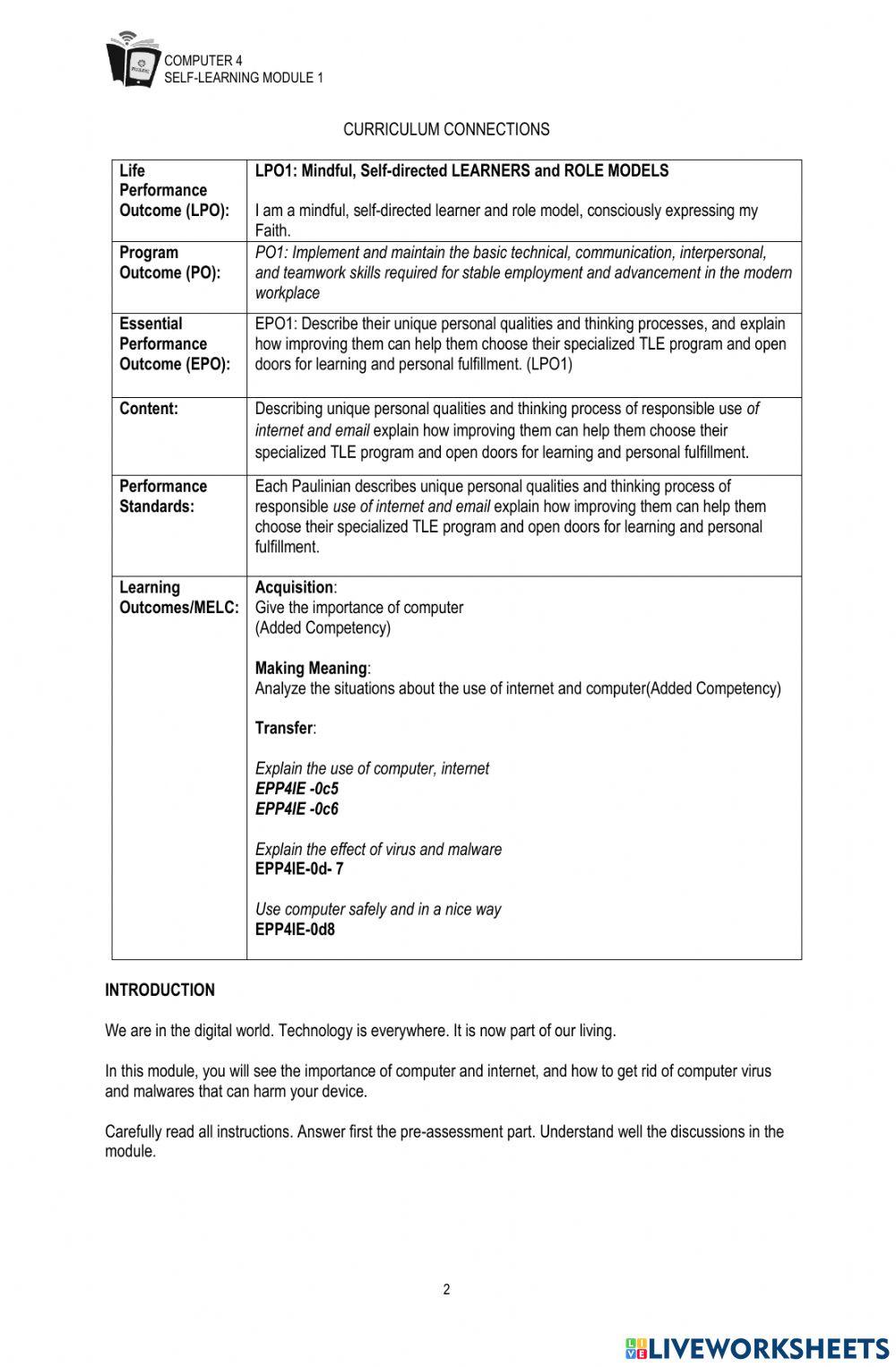 Module 1 in Computer