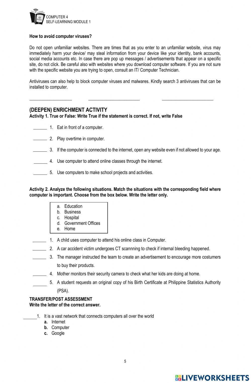Module 1 in Computer