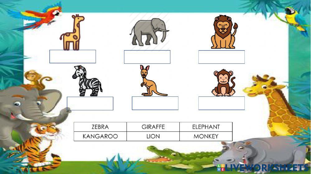 Animales en inglés