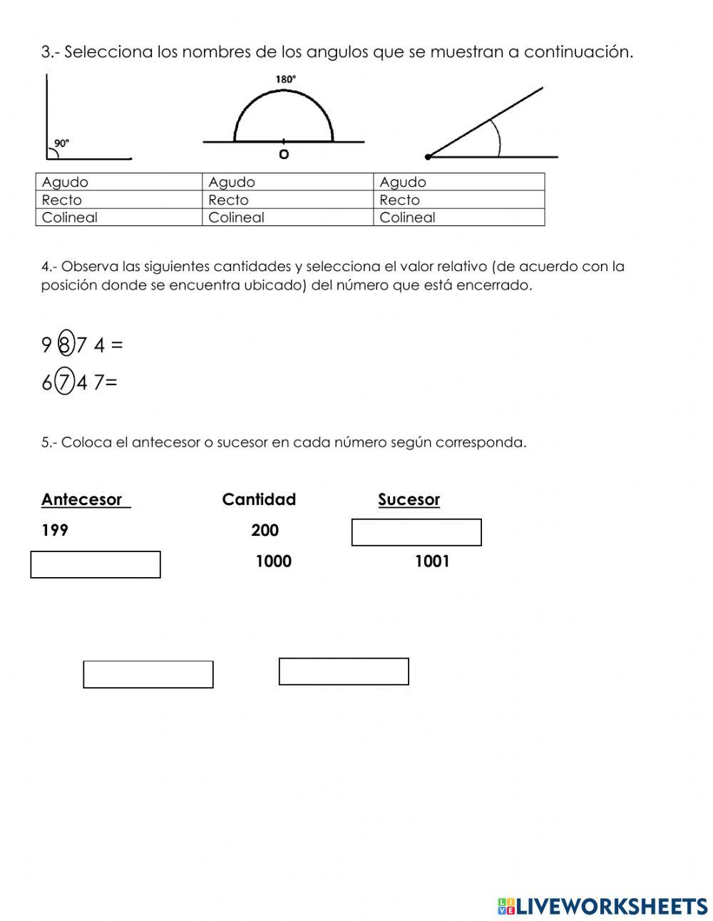 Evaluación Matemáticas