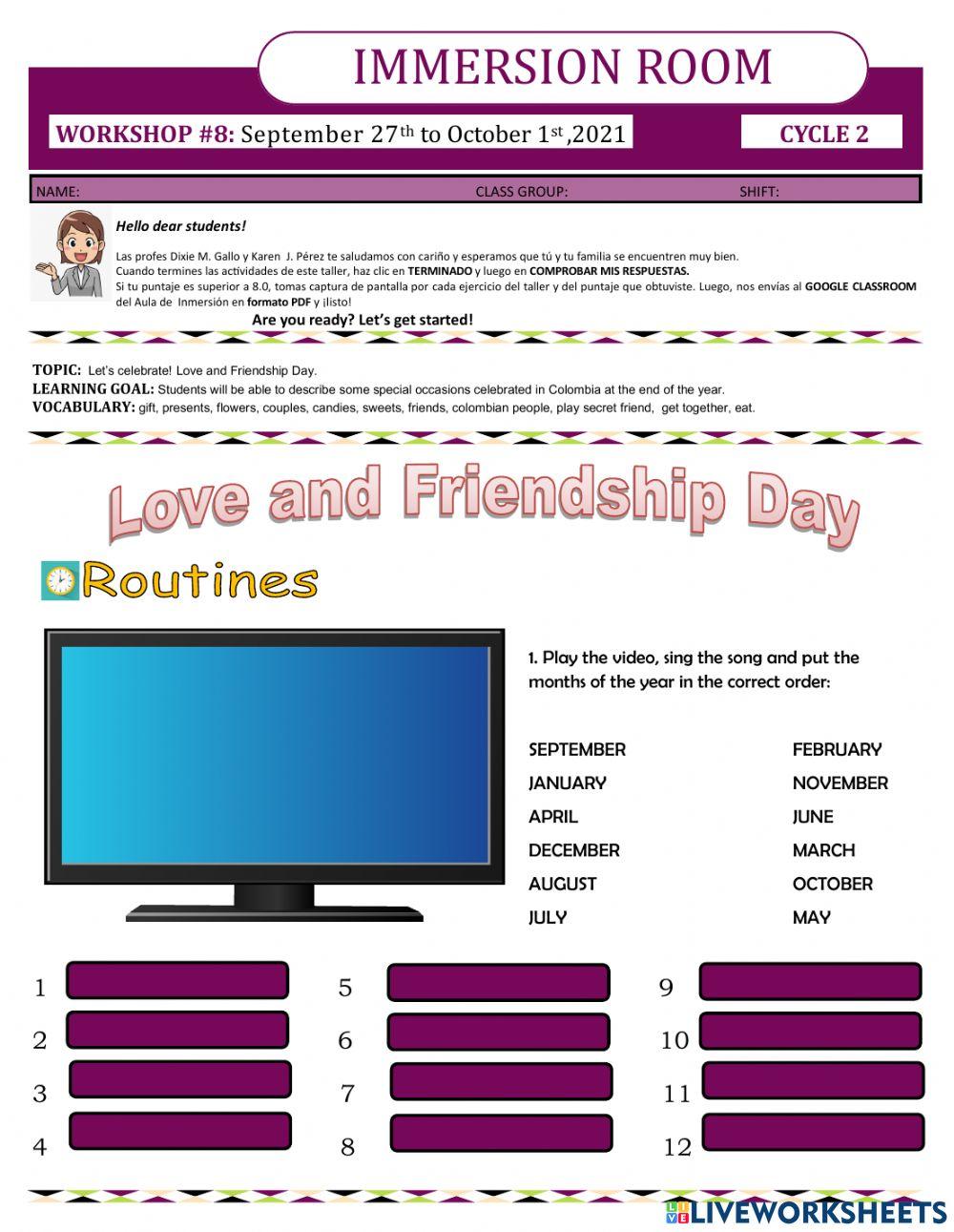 Workshop 8-Cycle 2-LOVE AND FRIENDSHIP