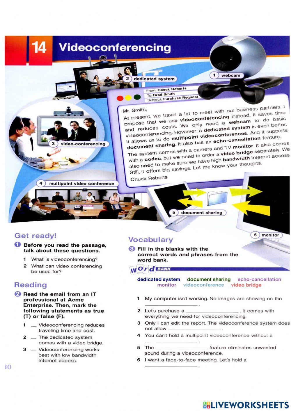 UNIT 14. VIDEOCONFERENCING