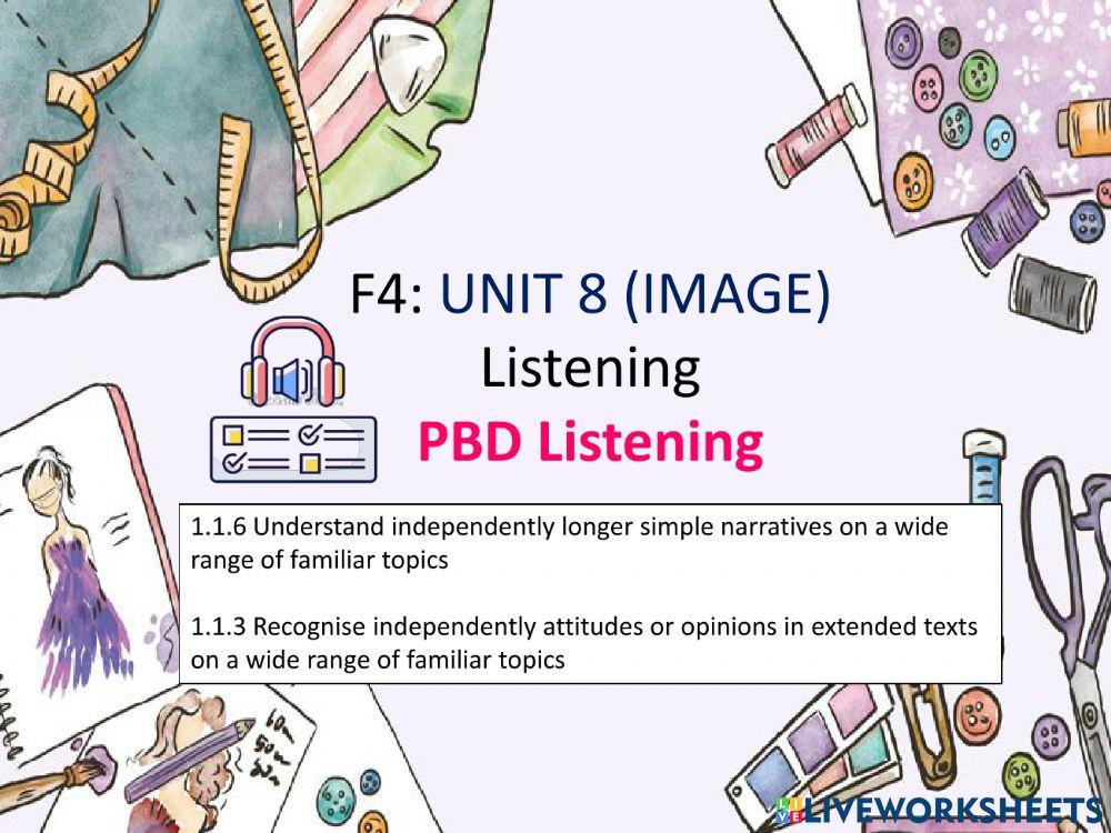 F4 Unit 8 Listening