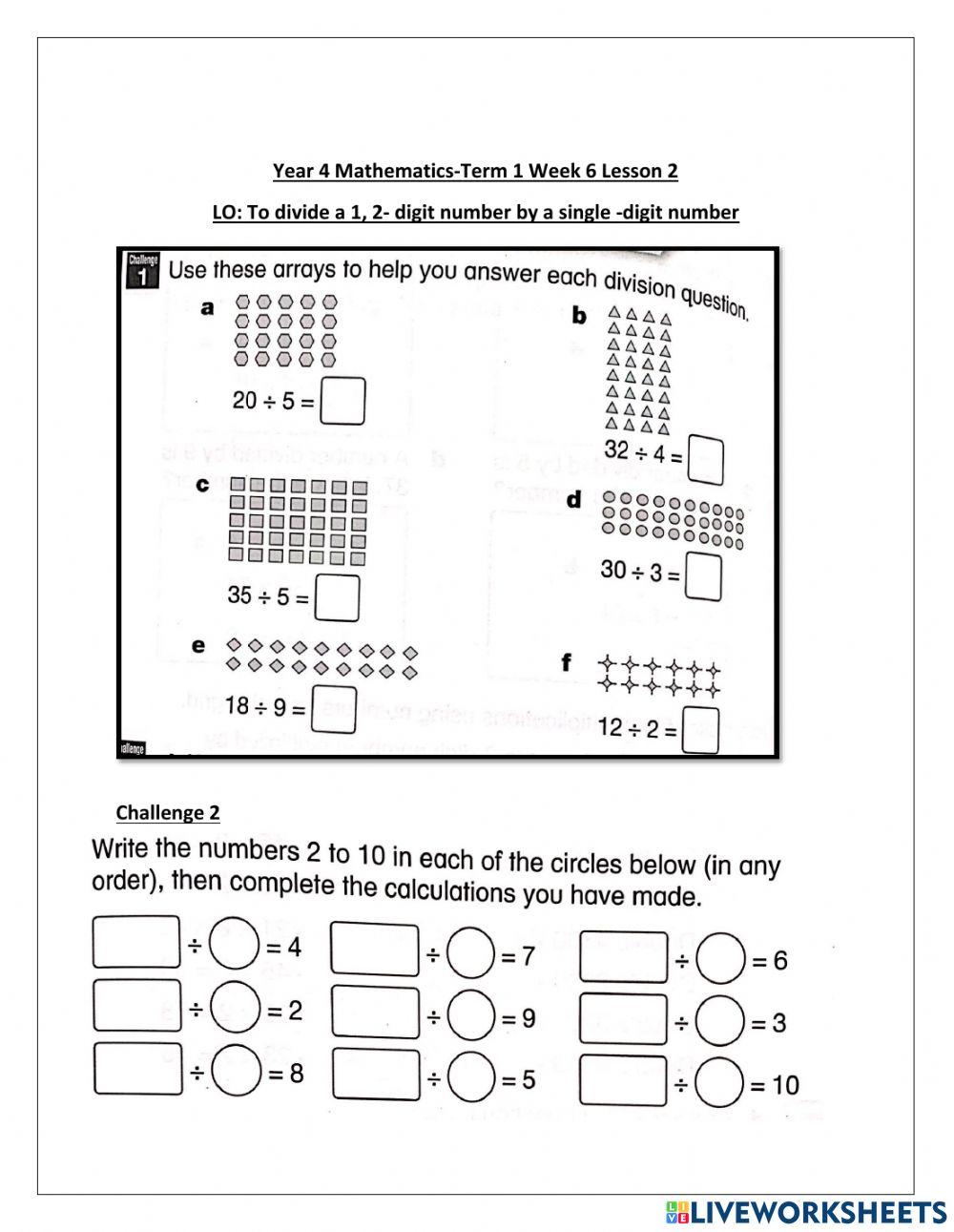 DIS Maths term1 week 6 lesson 2