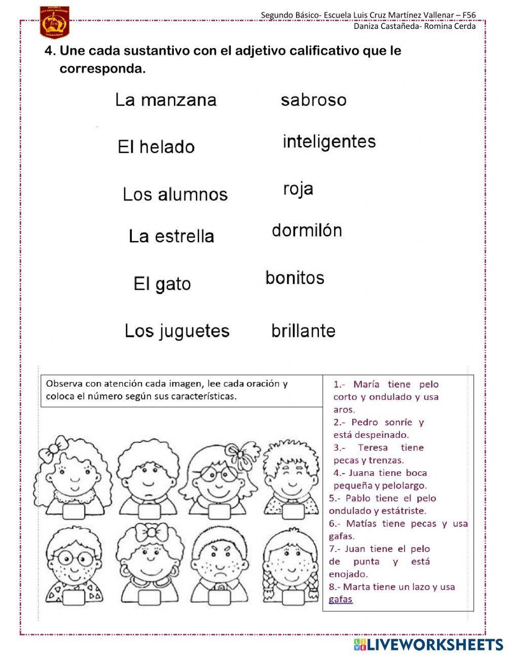 Evaluacion adjetivos calificativos