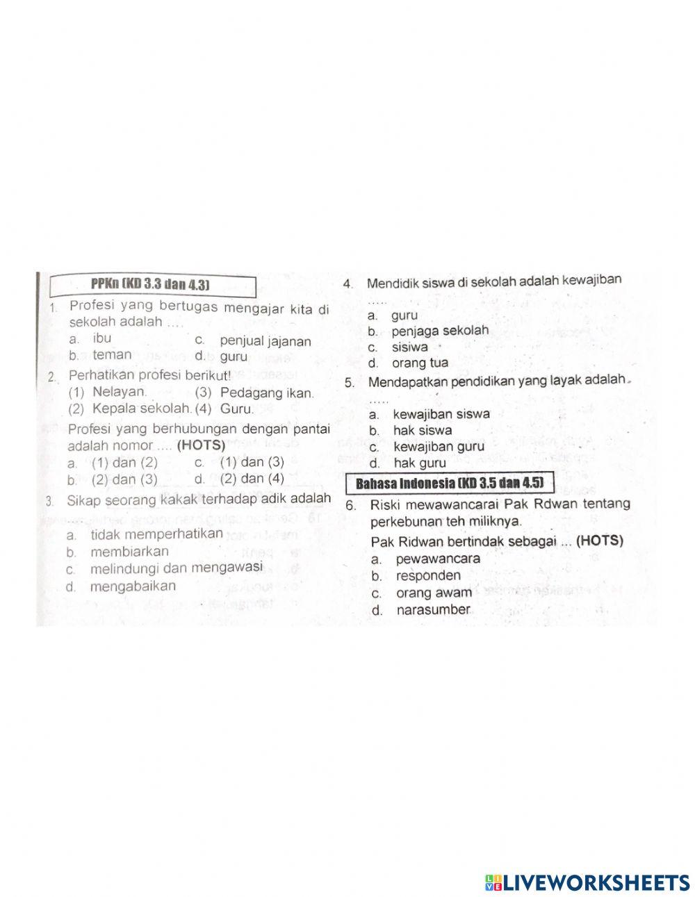 UH TEMATIK TEMA 2 ST 3&4 PPKn