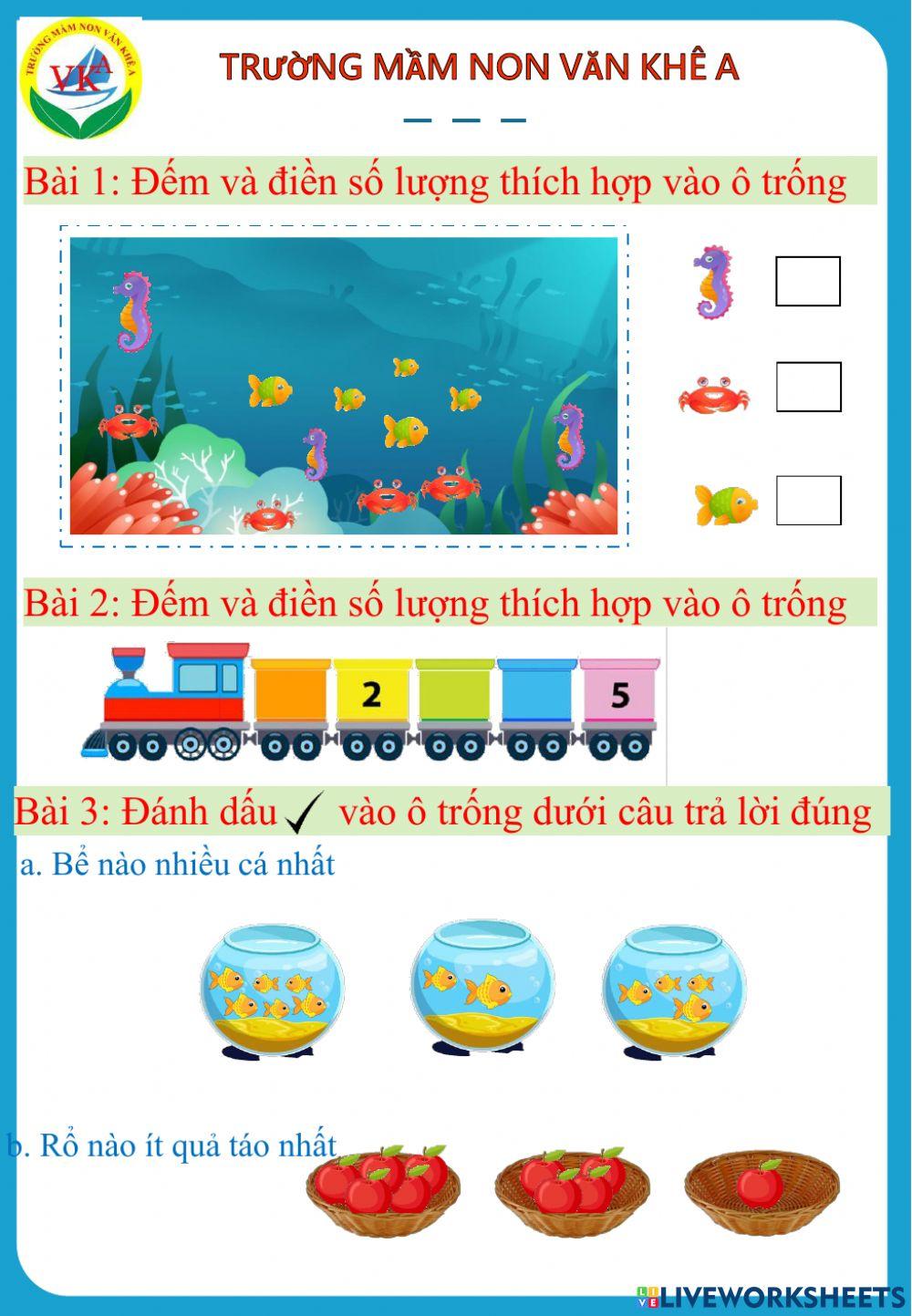 Đếm và chọn số lượng tương ứng