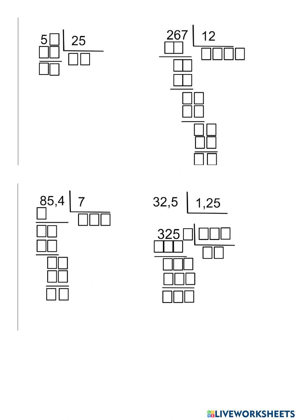 Operaciones con decimales