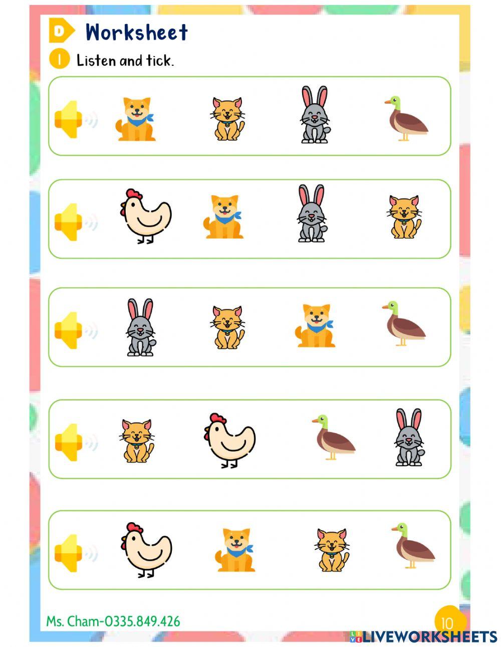 Unit 5: Farm animal -lesson 1