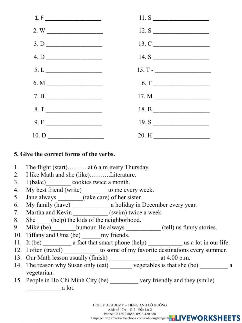 Simple present tense
