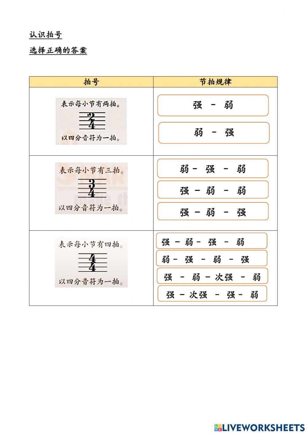 认识拍号 认识拍号