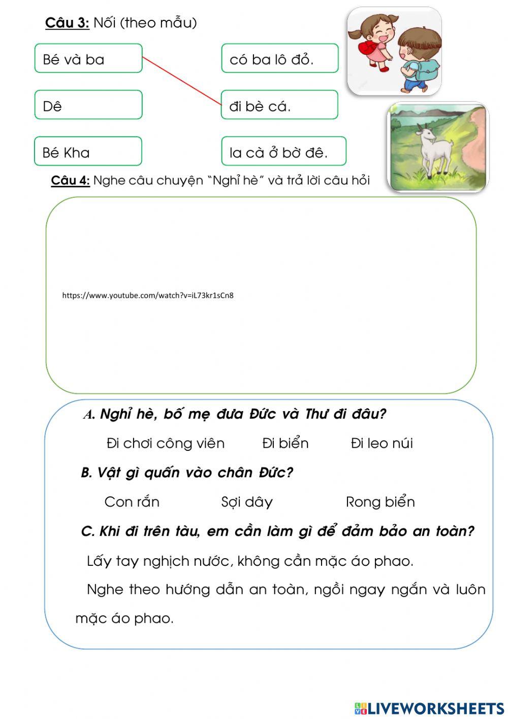 Ôn tập Tiếng Việt chủ đề 4