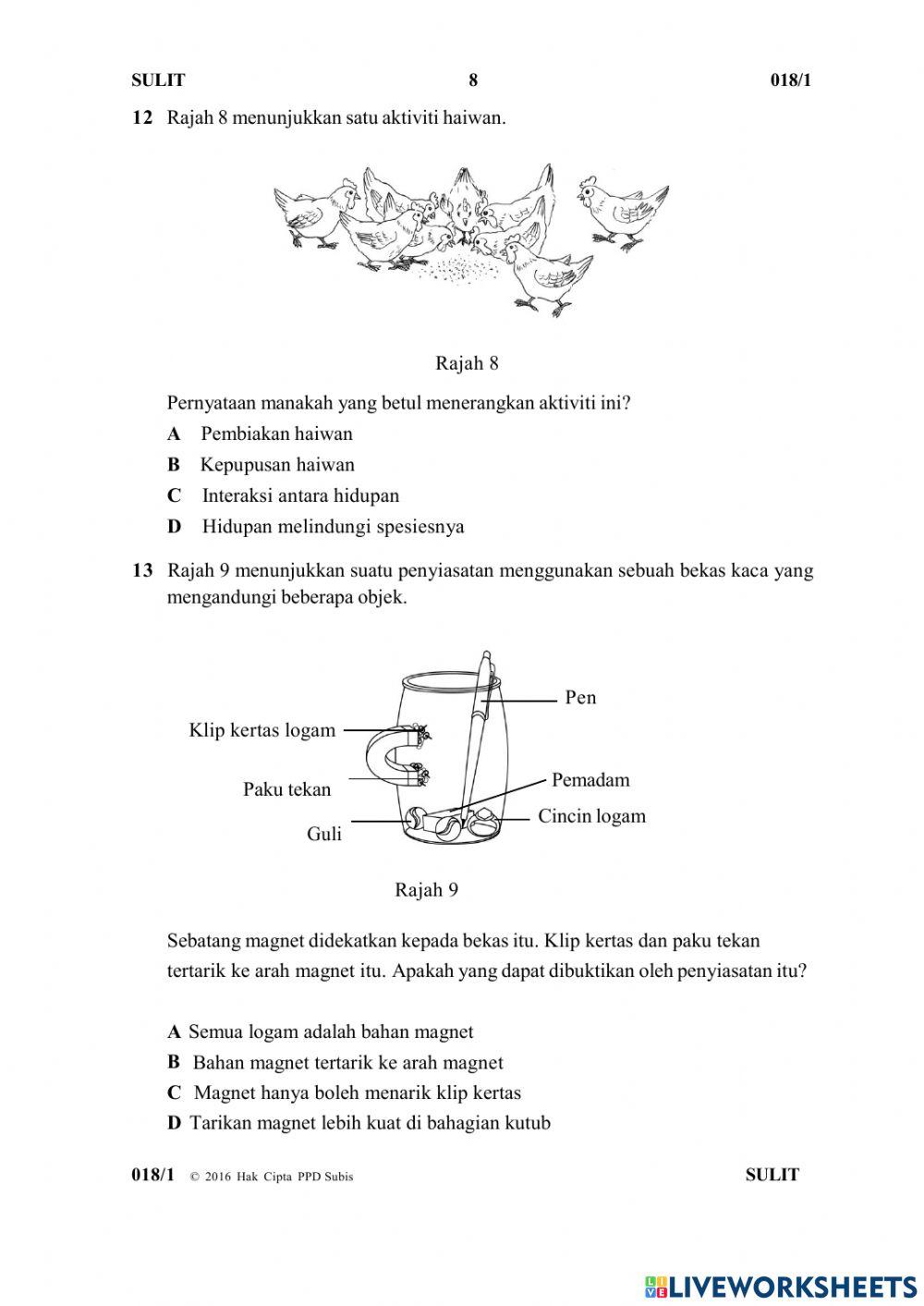Soalan Y6 Paper 1 Part 1