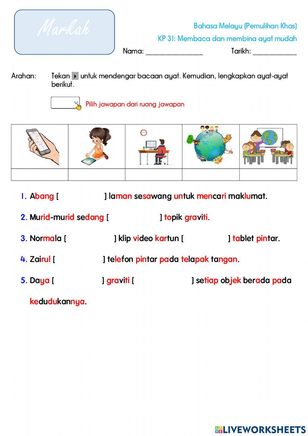 Membaca dan membina ayat mudah