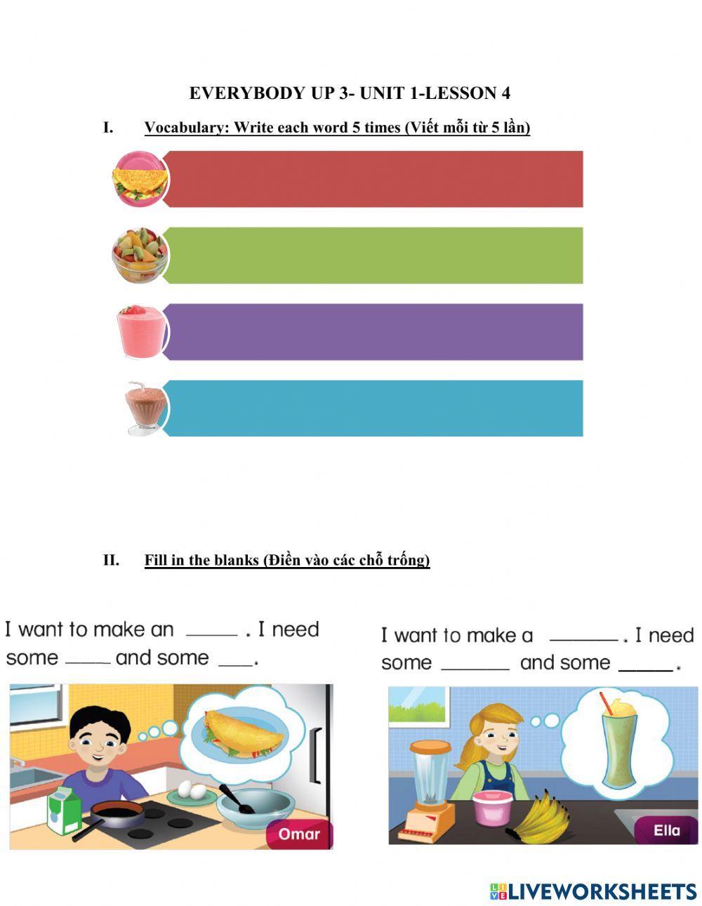 Everybody up 3-unit 1-lesson 4:cooking