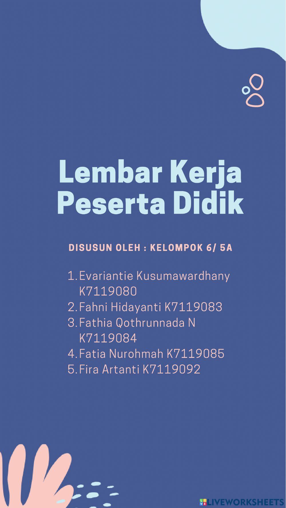 Lembar Kerja Peserta Didik Kelas 5 Tema 2