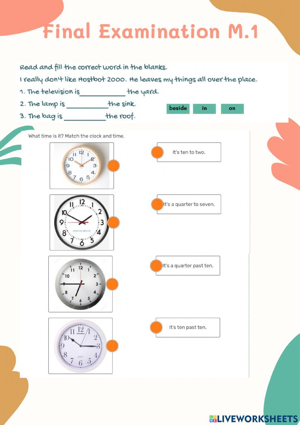 Final examination M.1