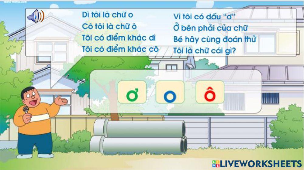 Trò chơi với chữ o ô ơ