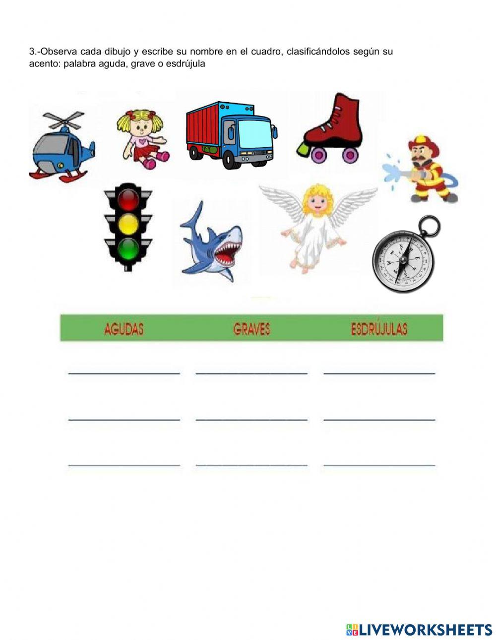 Palabras por el acento