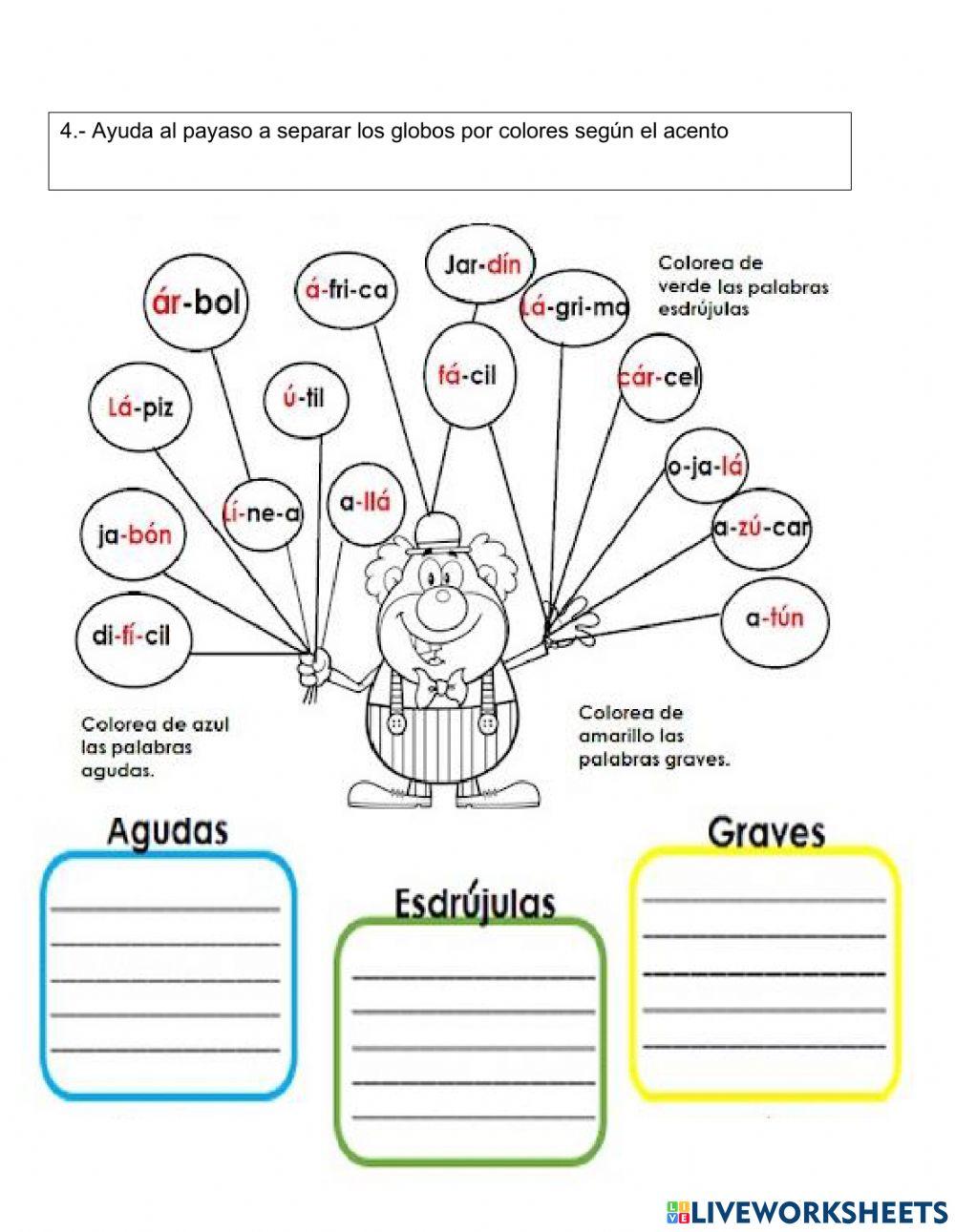 Palabras por el acento