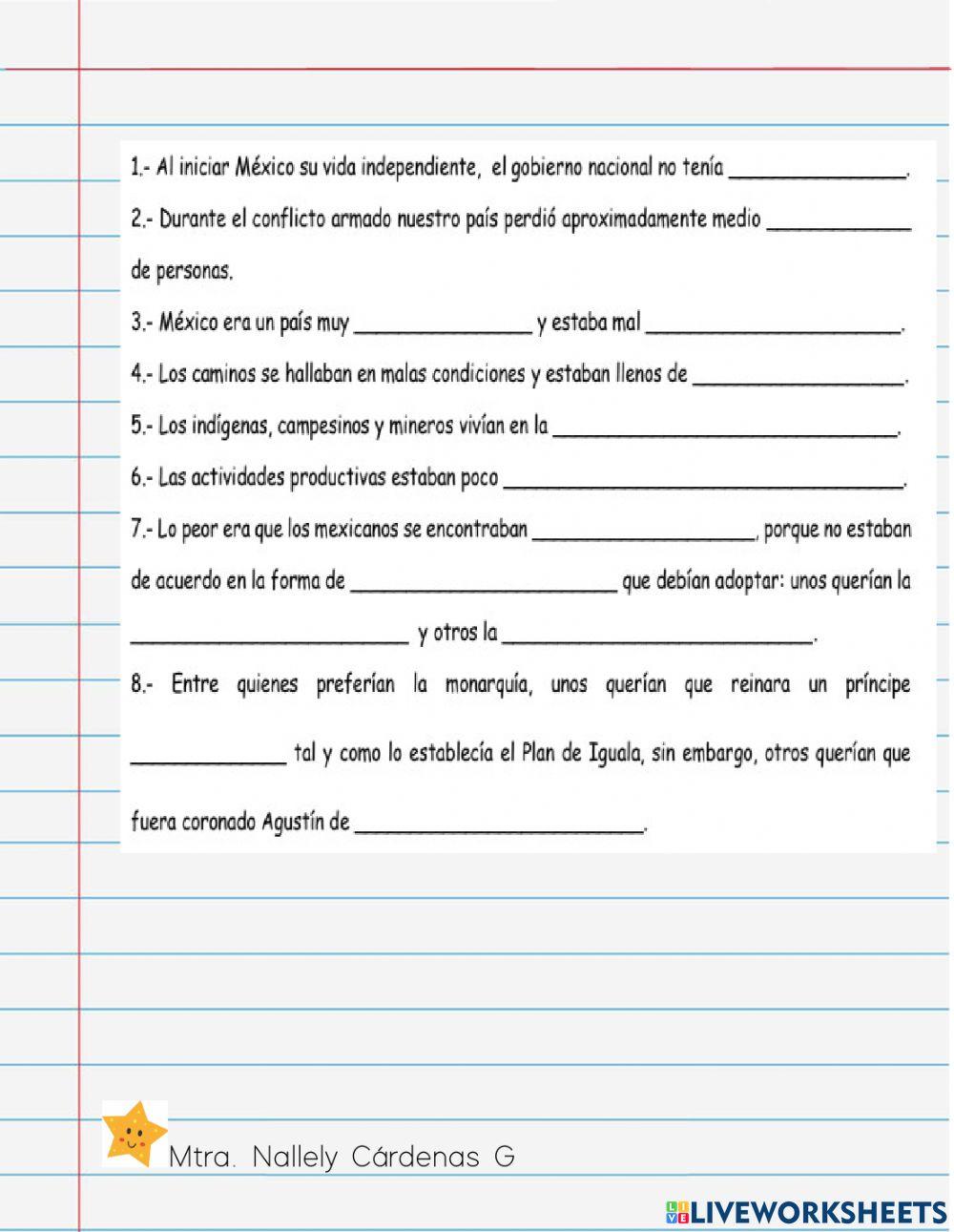 México al termino de la guerra de Independencia