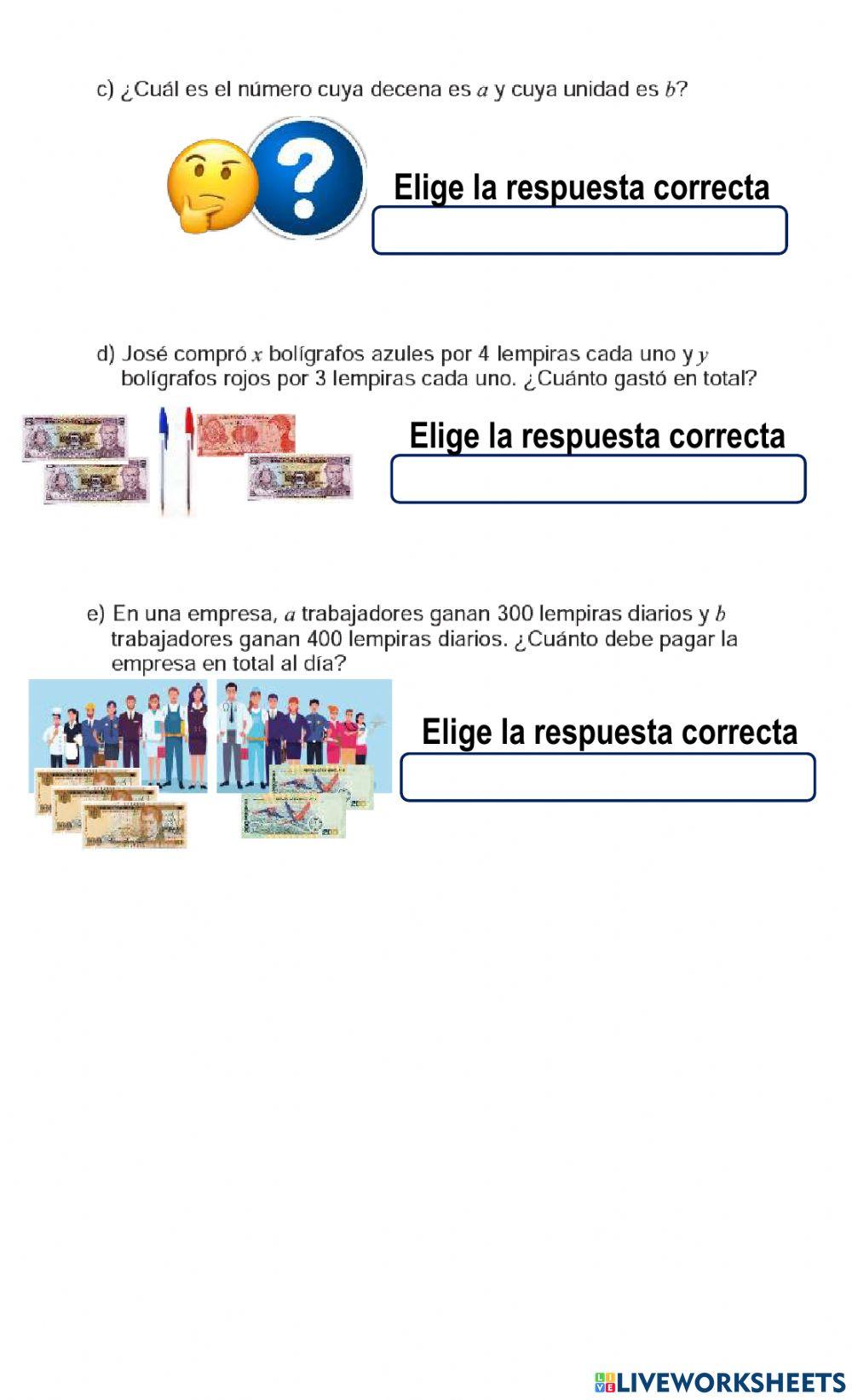 Variables y Expresiones Algebraicas
