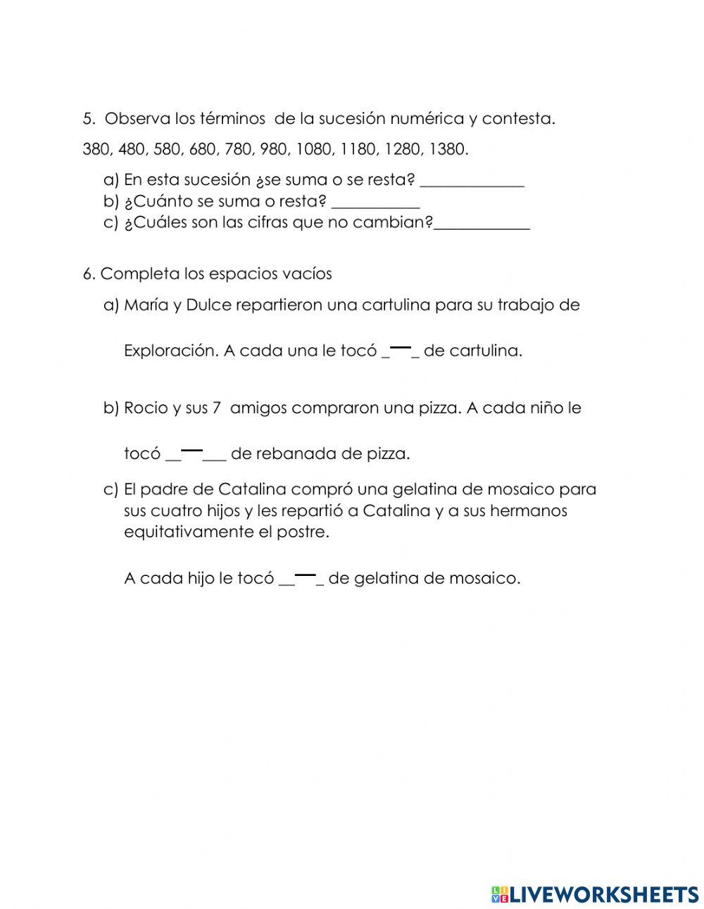 Evaluación de Matemáticas