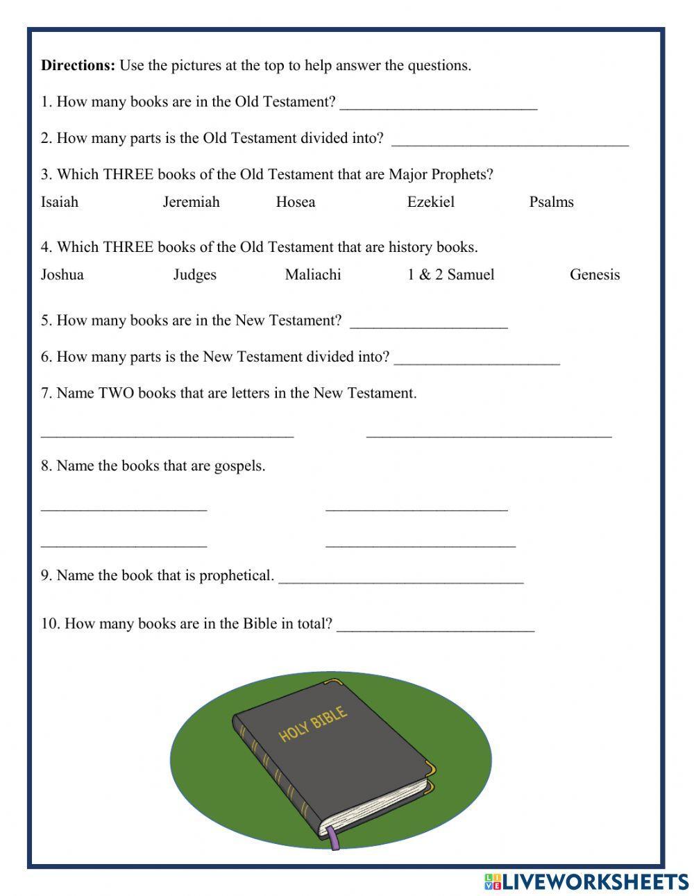 The Nature of God The Books of The Bible