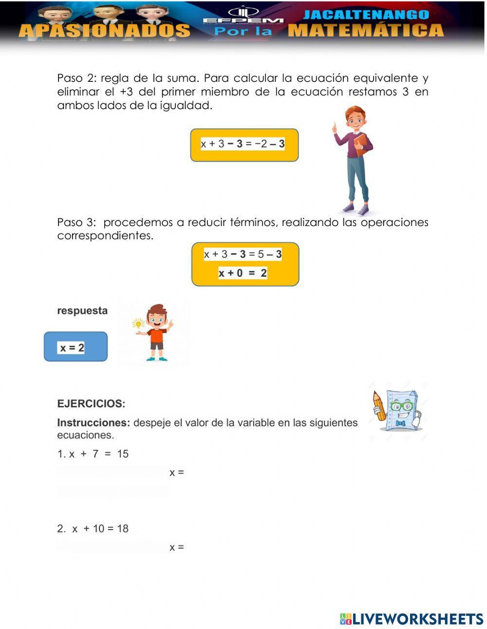Ecuaciones equivalentes