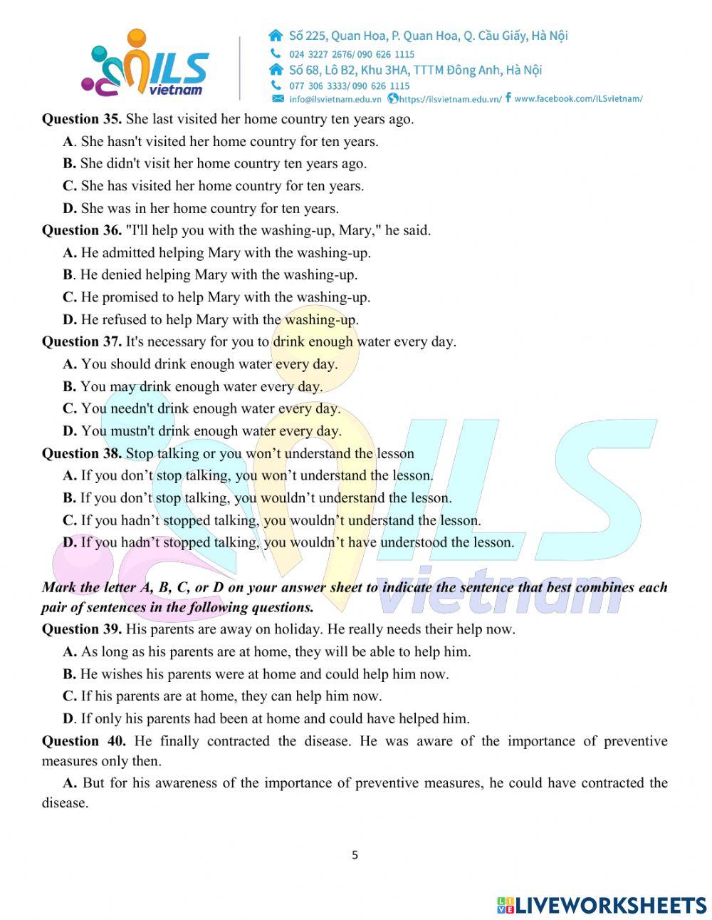 EASY 10 - Placement test