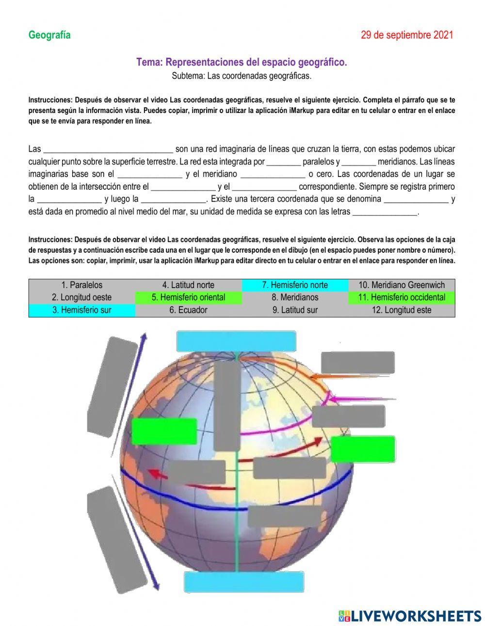 Las coordenadas geográficas