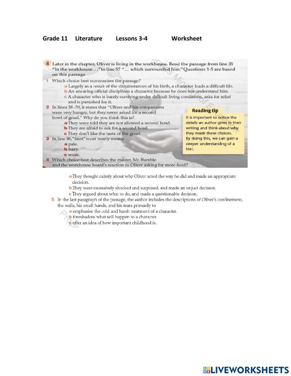 Lit. Oliver Twist L 3-4