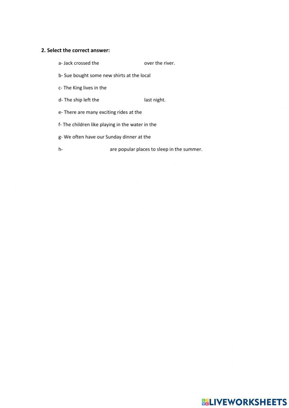 Curious places (Vocabulary)